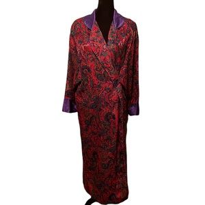 Vintage 80s Victoria's Secret Gold Label Paisley Robe